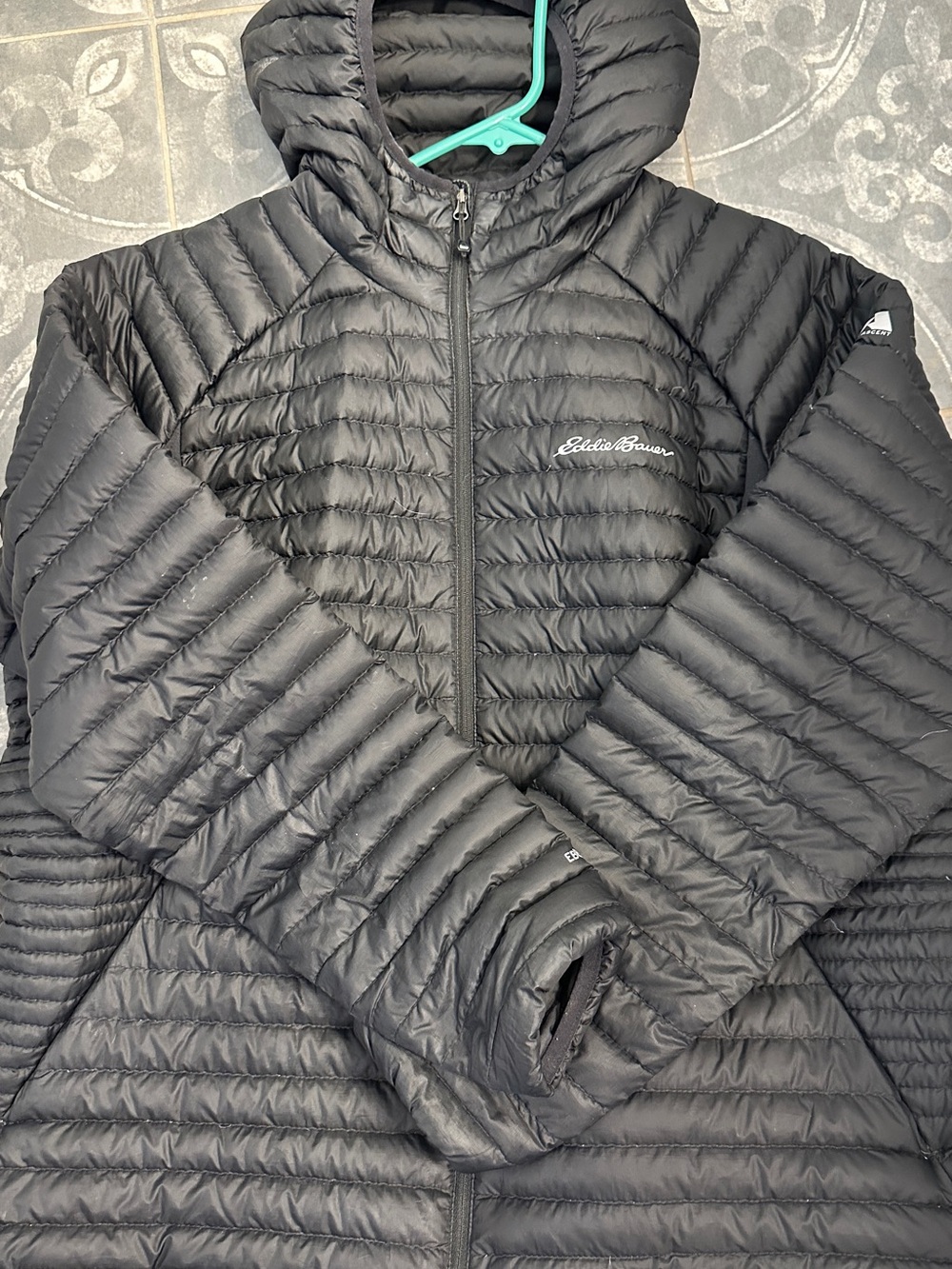 Eddie Bauer Black Lightweight Quilted Hooded Puffer Jacket